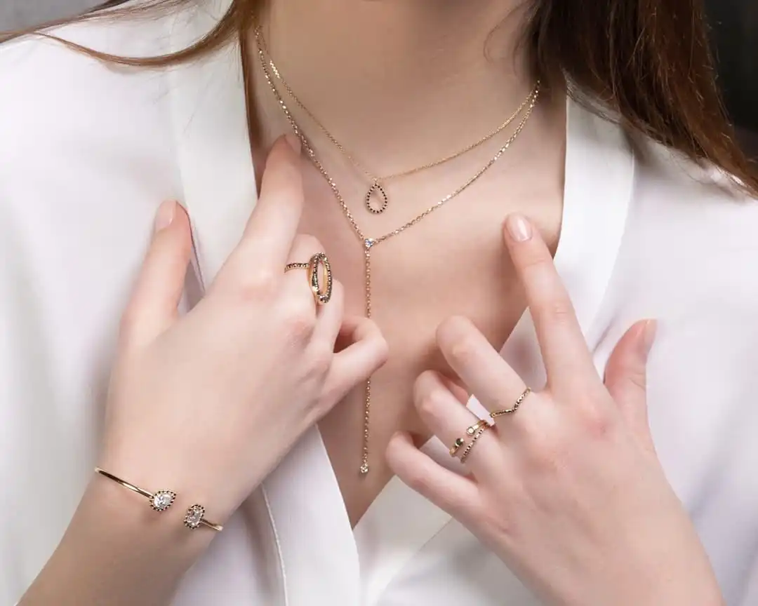Home a close up of a person wearing rings and a necklace nsh cvu0deg